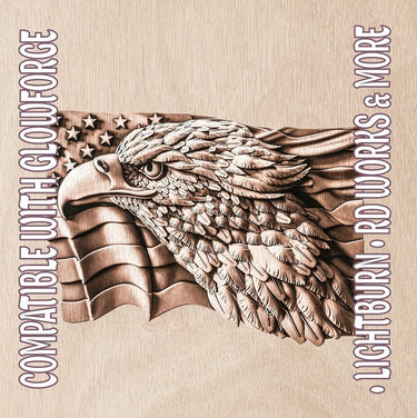 AMERICAN EAGLE 3d illusion & laser - ready file 3DWave.us